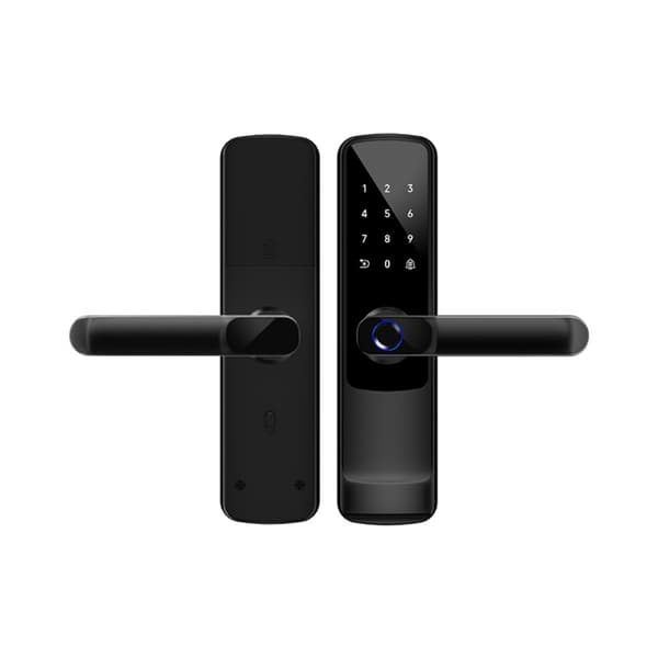 Tuya WiFi Smart Dörrlås - Svart Aluminiumlegering Fingeravtryck & Appkontroll, kompatibelt med smarta hem system