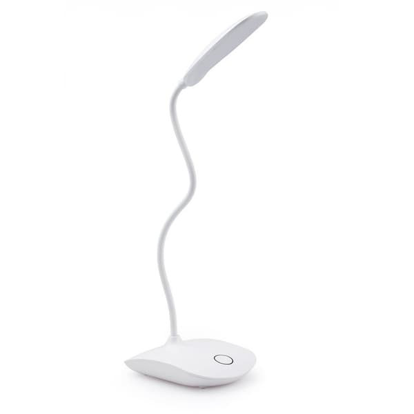 Bordlampe som kan roteres og dimmes, med USB (LED) - hvit