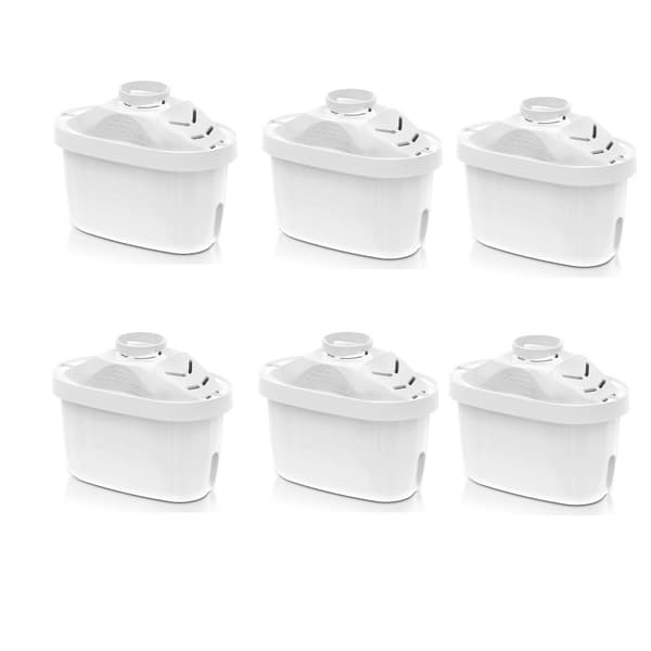 6-pack vattenfilterpatroner kompatibelt med Brita-serien — PP-vadd och aktivt kol för förbättrad smak och reducerat klor White Brita Fun / Marella / S