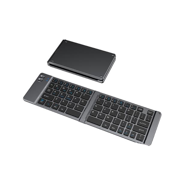 Hopfällbart 66-tangenters trådlöst tangentbord — kompakt Type-C-uppladdningsbart för resa och arbete, Bluetooth/2.4G, USB-mottagare, 3-kanalsparning, kompatibel med Android, iOS, Windows, HarmonyOS Ti