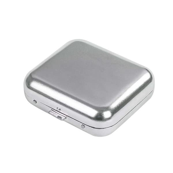 Fyrkantig Mini Fickaskkopp - Portabel Askbehållare i Metall Silver