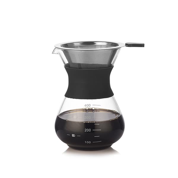 400 ml Pour Over Kaffebryggare med Filter - Klart Glas
