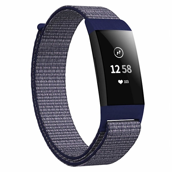 Fitbit Charge 3/4 armbånd nylon Mørkeblått