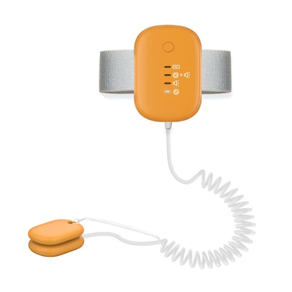 Trådløs sengevætningsalarm med magnetisk sensor for eldre og barn - Nattlig enurese-påminnelse Orange