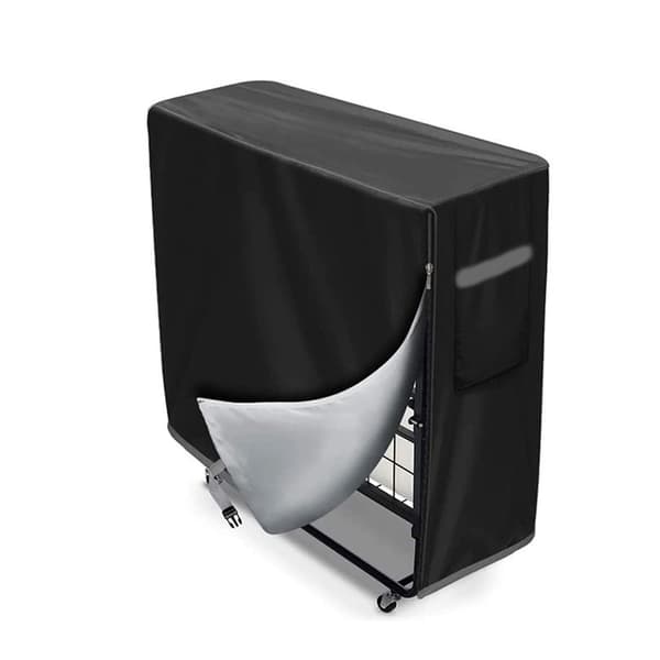 Sammenleggbart sengeteppe i svart – 210D – 99L x 38B x 114H cm