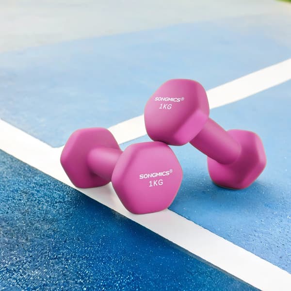 Hantelset med 2 - 2 x 1 kg - Gjutjärn - Rosa