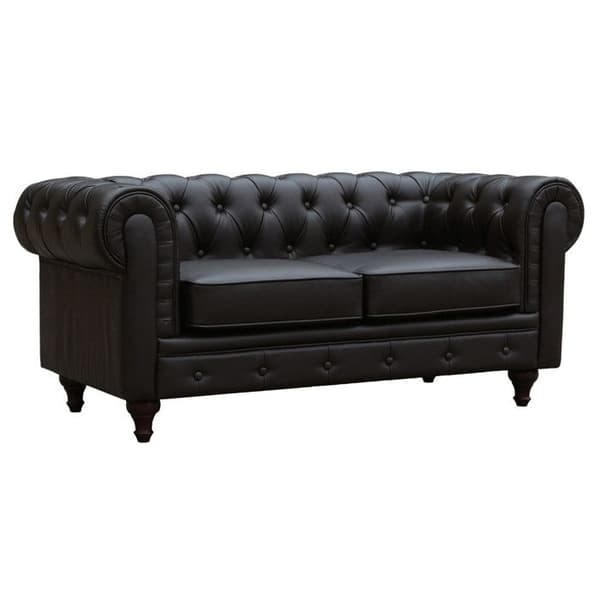 Fast Chesterfield-soffa "Aliza" - 157 x 82 x 70 cm - 2 platser - Brun