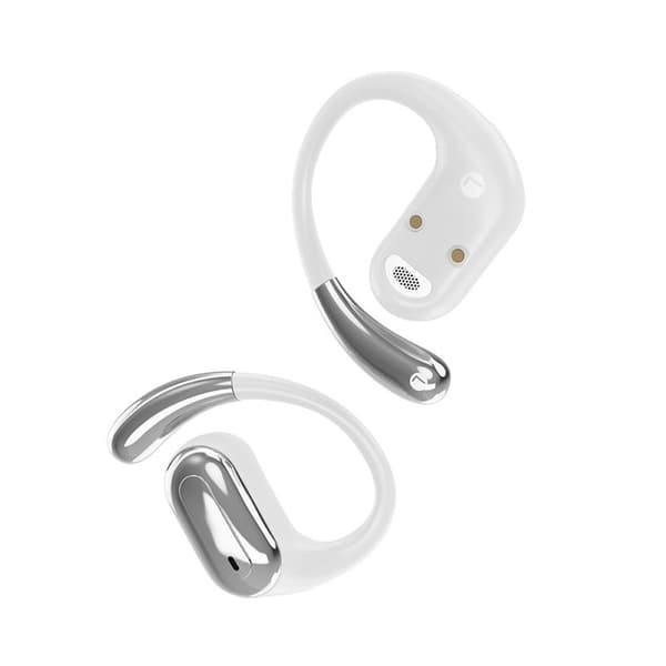Open-Ear TWS Headset - Vit / öppna hörlurar med öronkrok och laddningsfodral