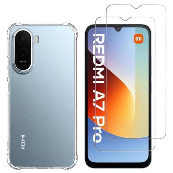 Stötsäker skal för Xiaomi Redmi A7 Pro 4G och 2 härdade glas skärmskydd Phonillico®