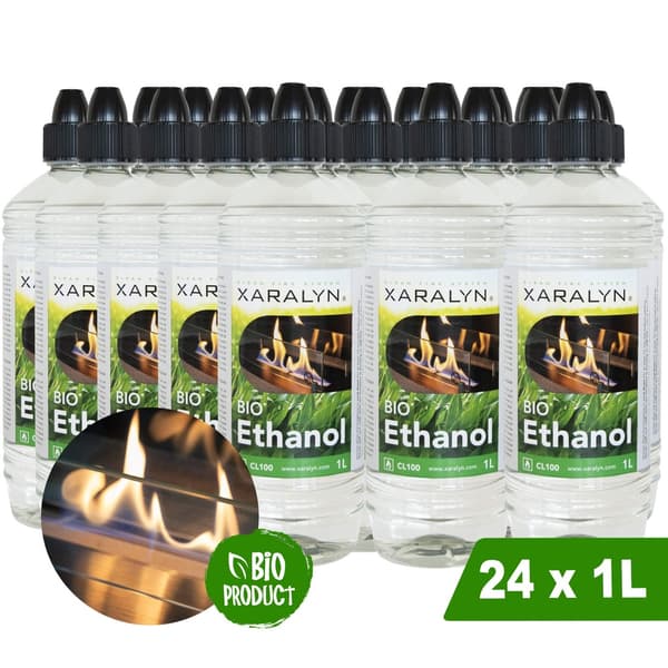 Bioetanol CL100 (24 x 1 liter) - 100% ren bioetanol - luktfri - holländskt ursprung - miljövänligt bränsle
