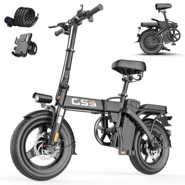 Toofly GS3 Hopfällbar Elcykel, 250W Motor, 48V15AH Batteri, 14-tums Däck, E-cykel