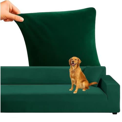 Sofföverdrag Sammet / Överdrag till Soffa - 145-185cm - DarkGreen