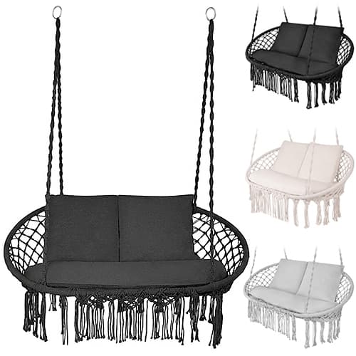Hängstol Dubbel / Hammock - Hängande Gunga - Svart