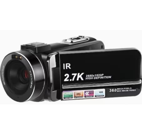 Videokamera 2,7K med IR-nattilstand og 16x zoom