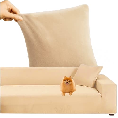 Sofföverdrag Sammet / Överdrag till Soffa - 145-185cm - Beige