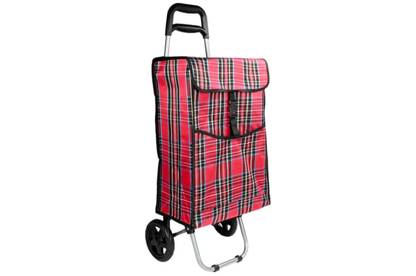 Shoppingvagn 92×34×27 cm rutigt mönster