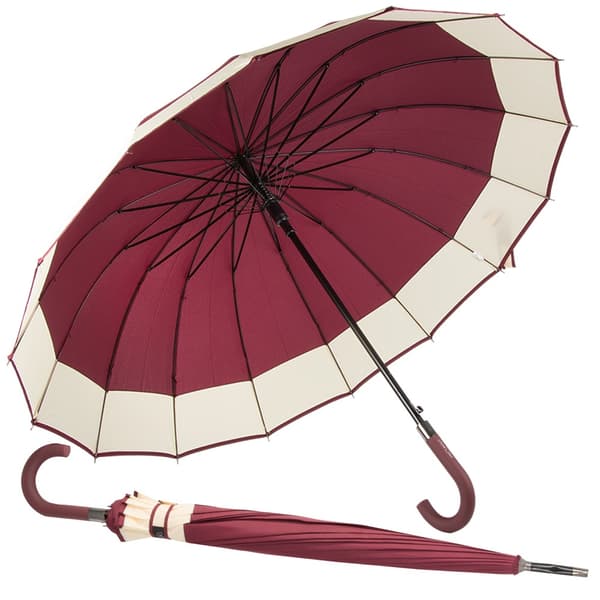 Elegant stort regeringsparaply starkt xxl halkfritt handtag automatisk - Red