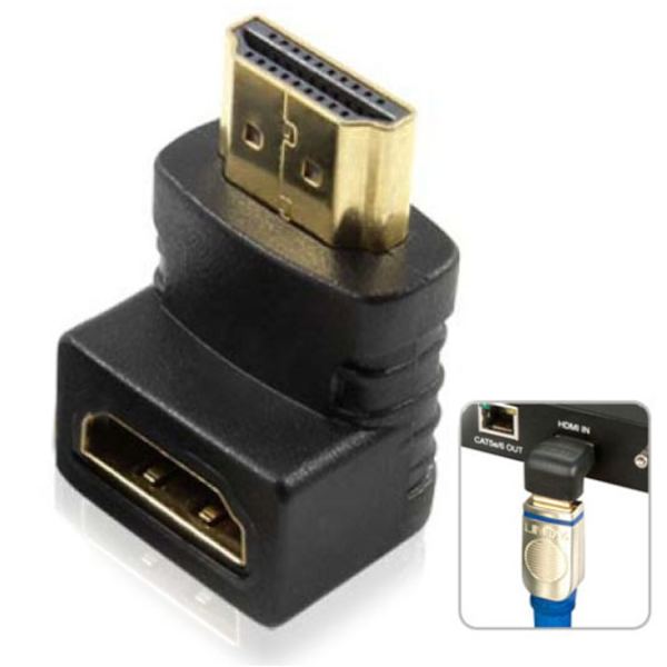 Vinklad HDMI-adapter med guldpläterade kontakter – 2-pack