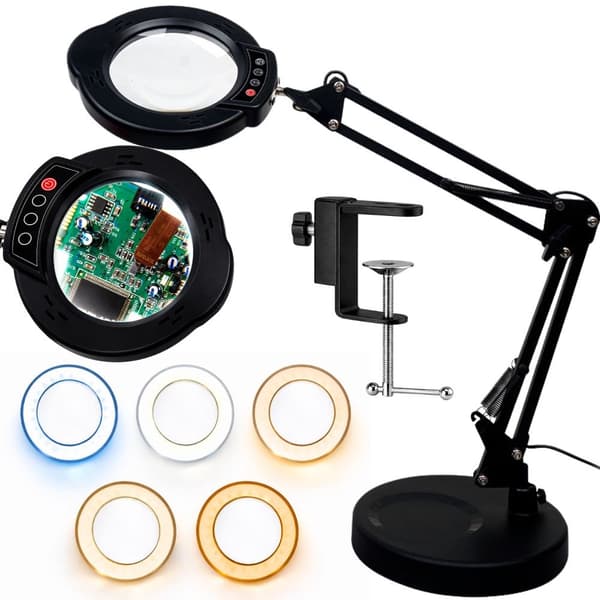 Forstørrelseslampe skrivebord 10x LED