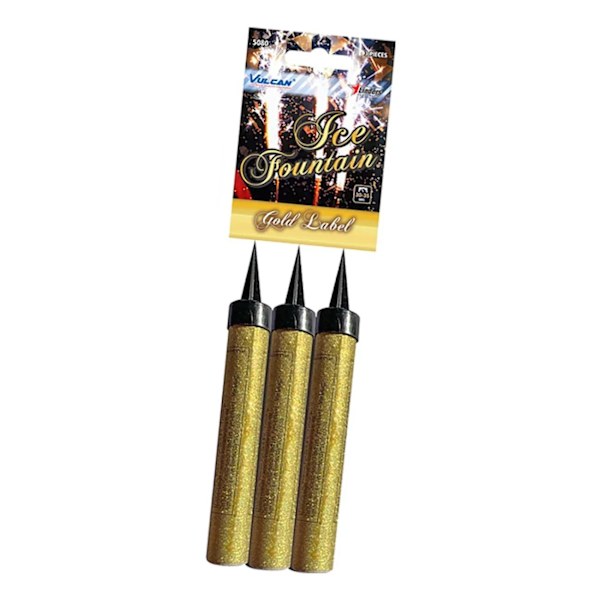 3-Pak - Isfakler / Fakler Gull – Kakedekorasjon