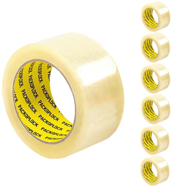 Packtejp med hög vidhäftning för kartonger och emballage - 50mm x 66m - 6-Pack