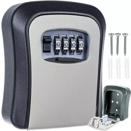 Nyckelskåp med Kodlås - Väggmonterad Nyckelgömma - 1-Pack