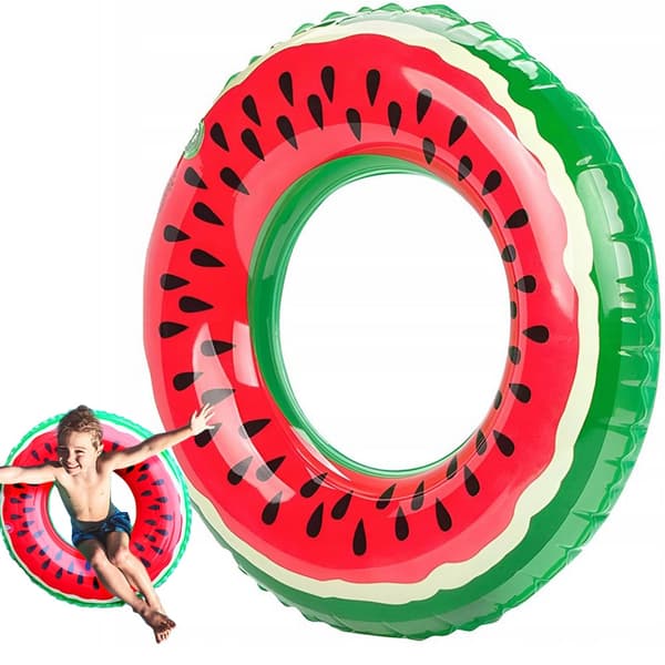 Stort uppblåsbart vattenmelonhjul 70cm för ett vuxet barn att simma i poolen