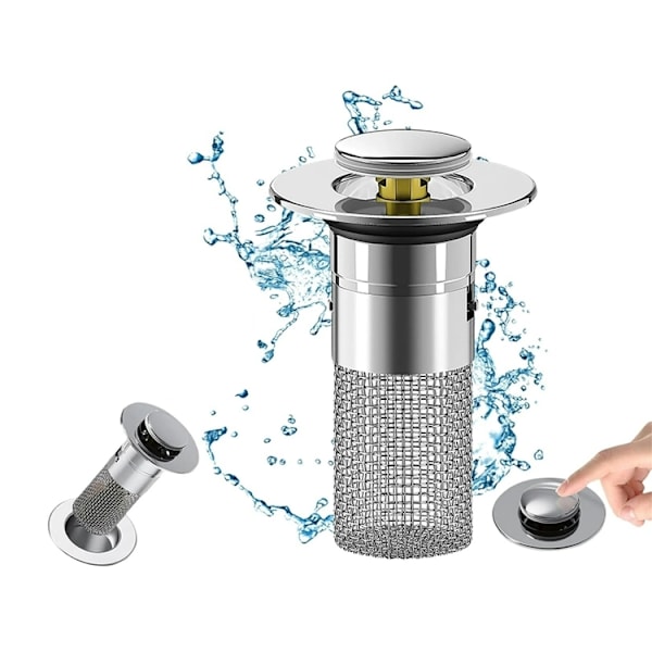 Vaskestopper / Avløpspropp med Filter til Kjøkken og Bad