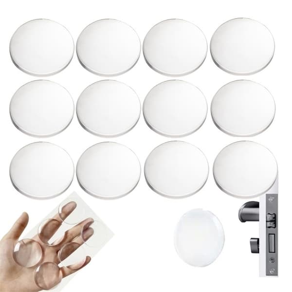 Väggskydd Dörrstopp - Självhäftande transparenta skydd - 12-Pack