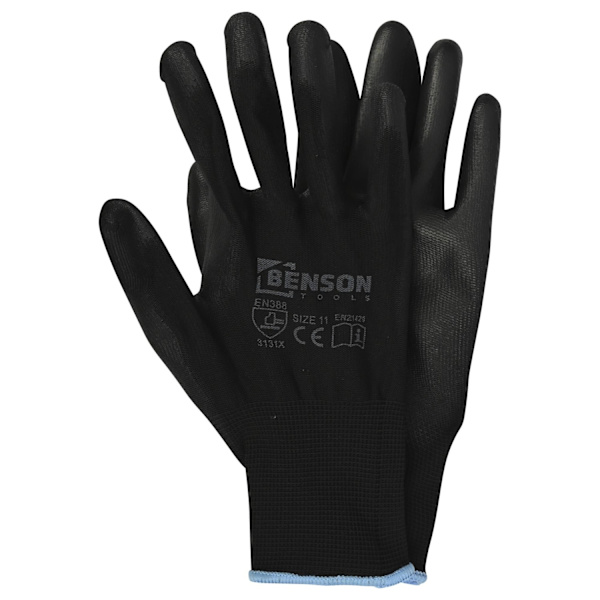 Arbeidshansker PU-svart str. 11