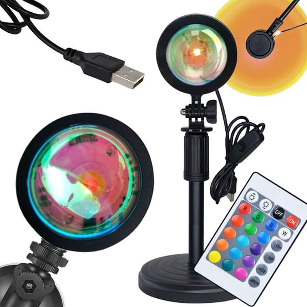 Solnedgångslampa LED - RGB med fjärrkontroll