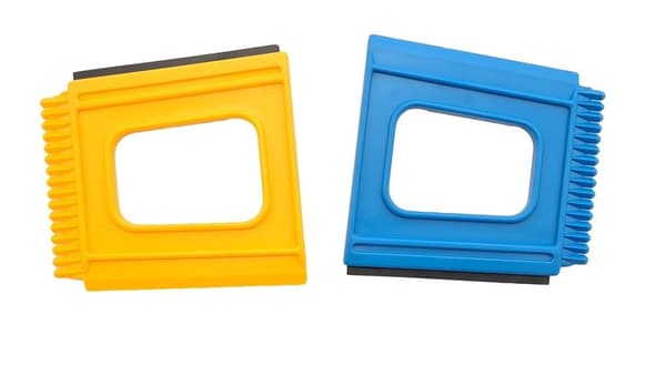 2-Pak - Isskrape med Gummilist - Plast - 10 x 10 cm – Skrape