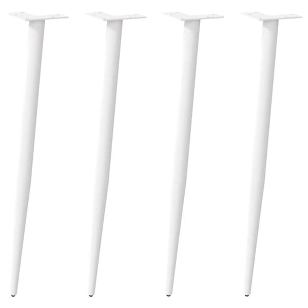 Konsolbordsben koniska 4 st vita 72-73 cm stål