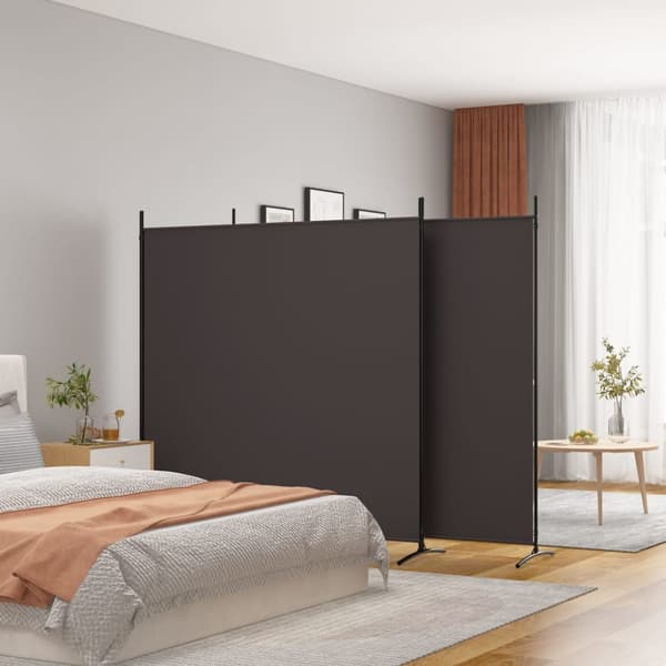 Rumsavdelare 3 paneler brun 525x180 cm tyg