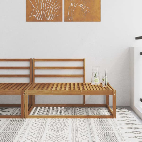 Utomhus modulsoffa Naturfärg 115 x 83 x 73 cm Massivt Akaciaträ