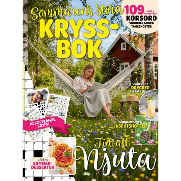 Sommarens stora kryssbok : 109 lätta och medelsvåra korsord, sudoku och andra tankenötter (häftad)