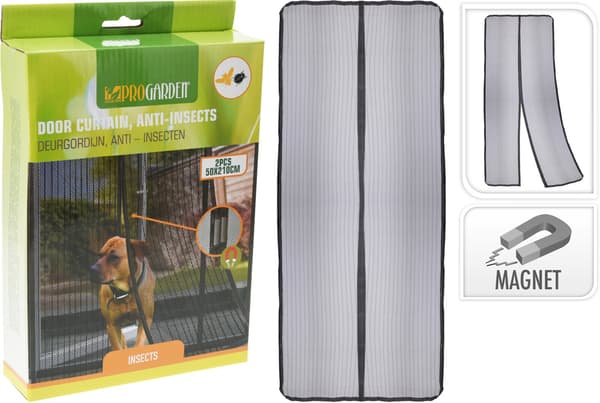 Insektsnät Myggskydd Dörr 50x210 cm Svart 2-pack