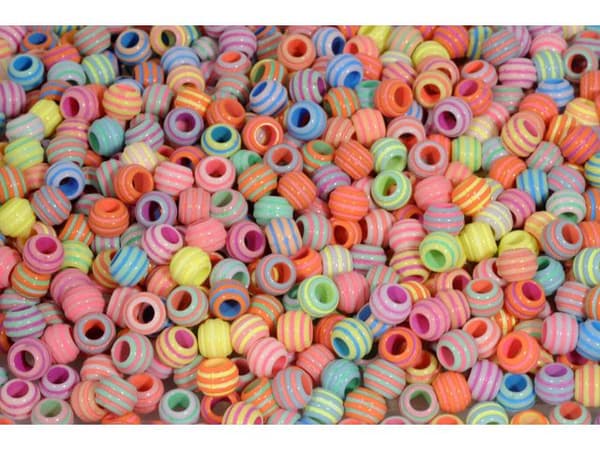 Plastpärla pastell ränder 1550/fp