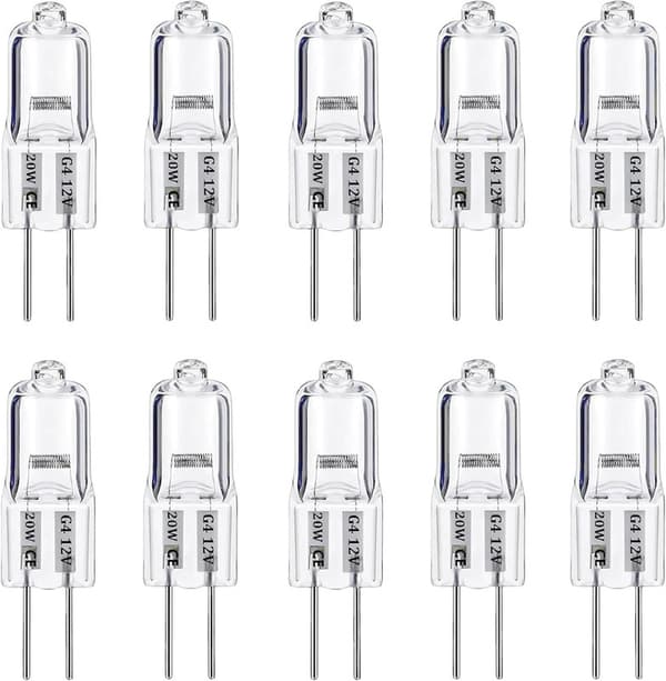 G4 20W (10-Pack) Halogenlampor / Stiftlampor - Varmvit - Halogen  Lämplig för köksfläktar, vardagsrum, sovrum och köksfläktar