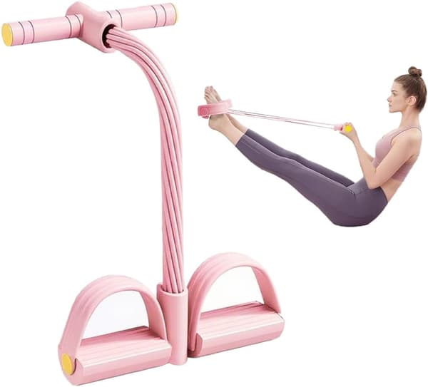 6-rörs  Pink fotpedal motståndsband  Mag- och bålträning, Yoga & Hemmagym Fitness