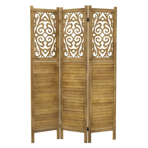 ML-Design rumdeler 3-delt Tokio, natur, 170x121 cm, lavet af træ, foldbar rumdeler interiør, fritstående, omklædningsrumsafskærmning, skillevæg 3