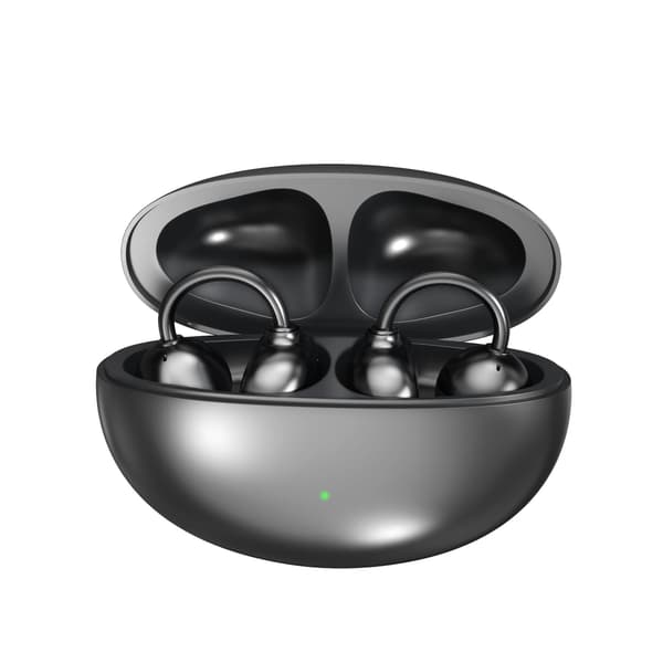2026 Nye Clip-on Øretelefoner Åbne Øre Trådløse Bluetooth 6.0 Hovedtelefoner, 120 timers spilletid, Træning-Android/iOS (Sort)
