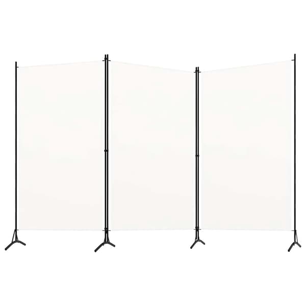 vidaXL 3-panels rumdeler 260x180 cm stof hvid