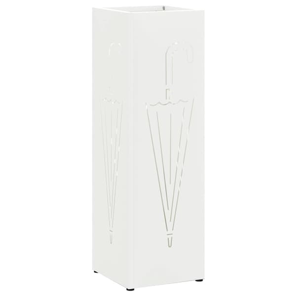 vidaXL Parasolfod med opbevaring Hvid 15,5 x 15,5 x 49 cm Metal