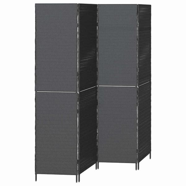 vidaXL Huonejakaja Musta 195 x 180 cm polyrottinki