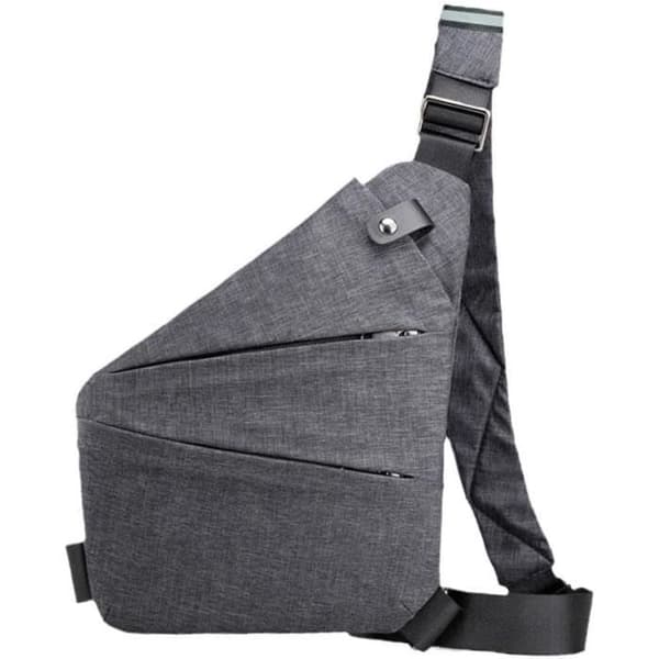 Rejsetaske - Tyverisikret - Multilommer - Grå - Skulderrem - Unisex