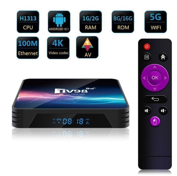 TV98 Android TV-box Android 12 TV-box H616 fyrkärnig 2G + 16G - 2.4G & 5G - Netflix Google Store Android-A1 multimediabox