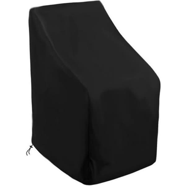 Vanntett beskyttelsestrekk for stabelbare hagestoler med integrert snor, 210D Oxford-stoff - svart - 65*65*80/120 cm