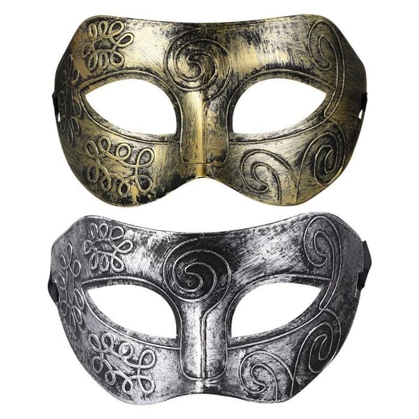 2 st Deluxe Masculin Herr Retro Maskeradmasker Halvmask Dekoration för Maskeradbal Halloween och Fest