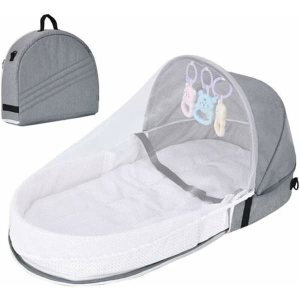 Reiseseng for baby med myggnett over hodet, sammenleggbar babyseng med myggnett, Bioniq reiseseng